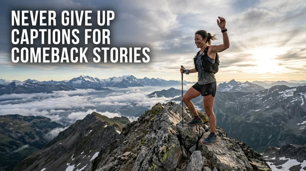 Never Give Up Captions for Comeback Stories