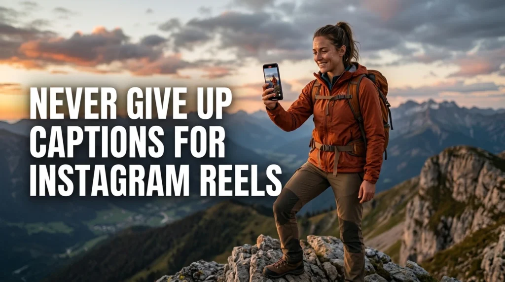 Never Give Up Captions for Instagram Reels