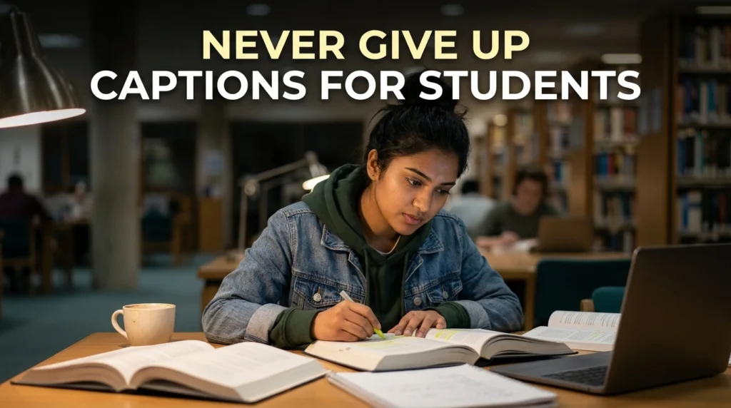 Never Give Up Captions for Students