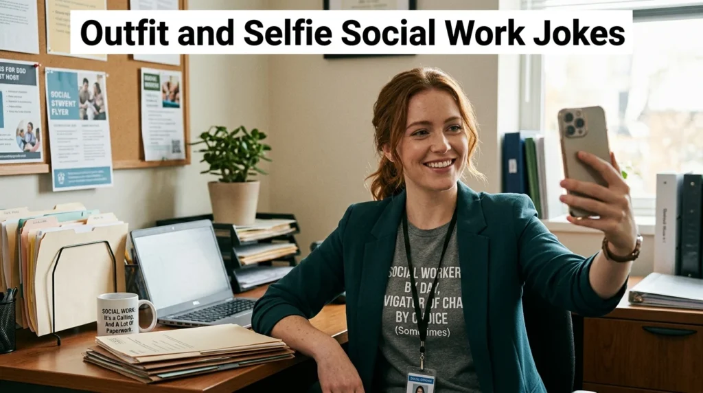 Outfit and Selfie Social Work Jokes