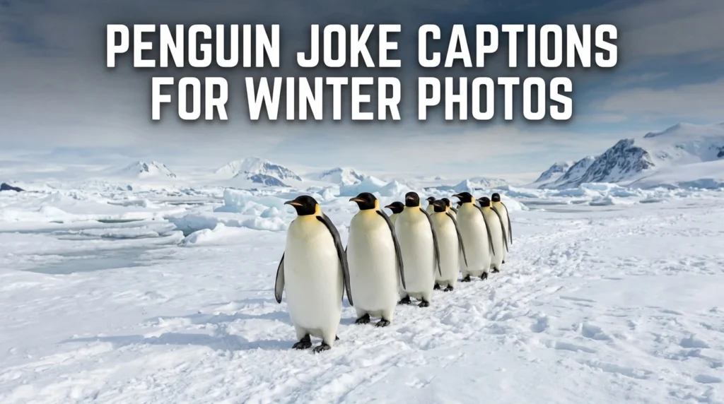 Penguin Joke Captions for Winter Photos