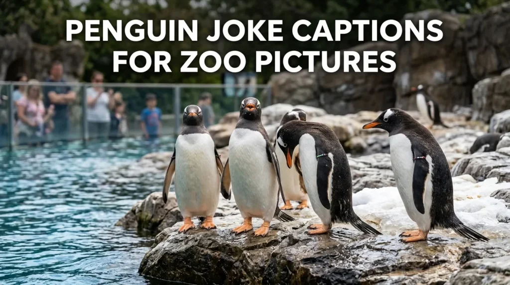 Penguin Joke Captions for Zoo Pictures