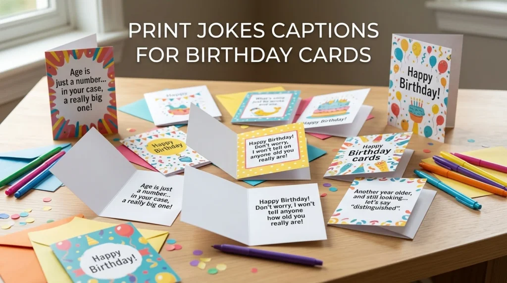 Print Jokes Captions for Birthday Cards