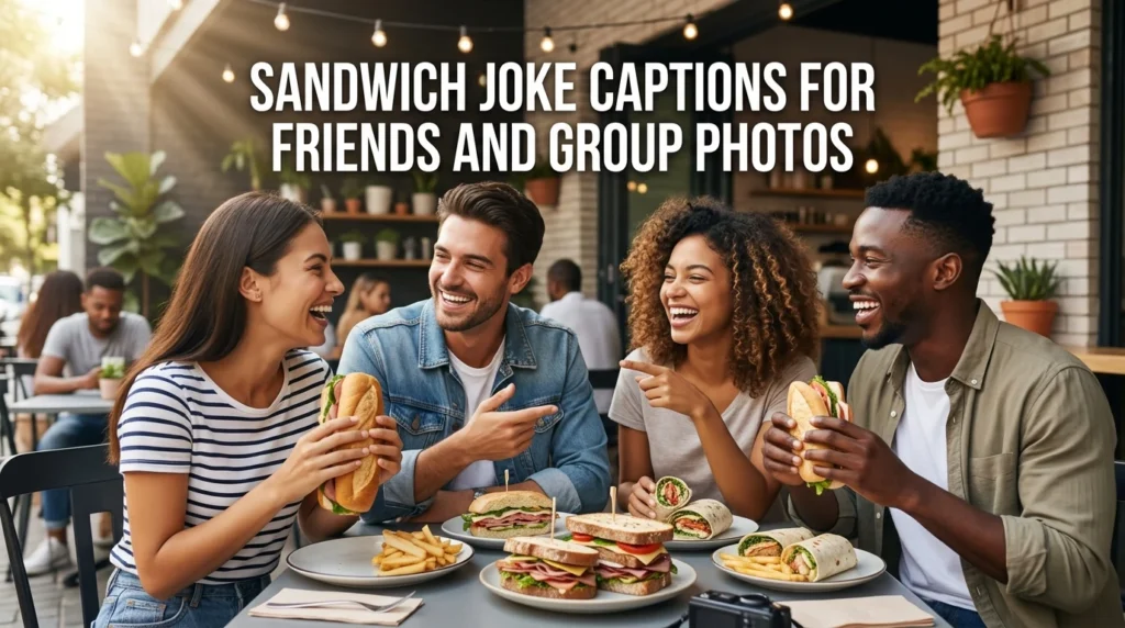 Sandwich Joke Captions for Friends and Group Photos