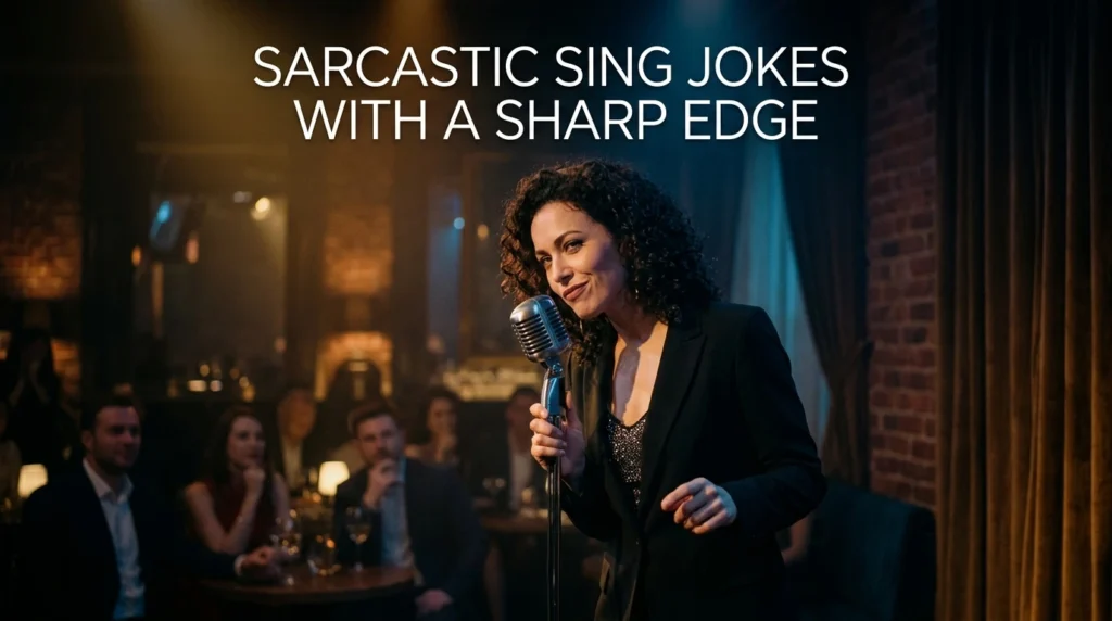 Sarcastic Sing Jokes with a Sharp Edge
