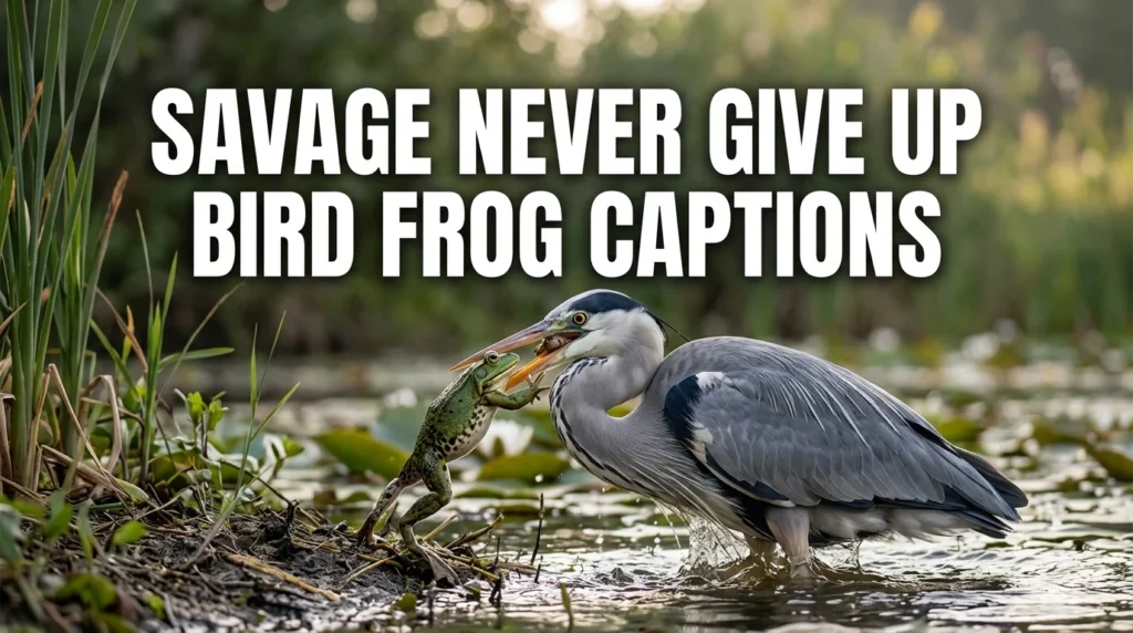 Savage Never Give Up Bird Frog Captions