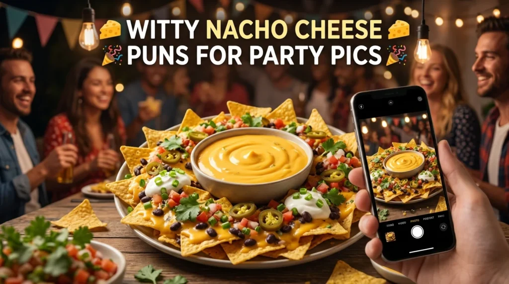 Witty Nacho Cheese Puns for Party Pics