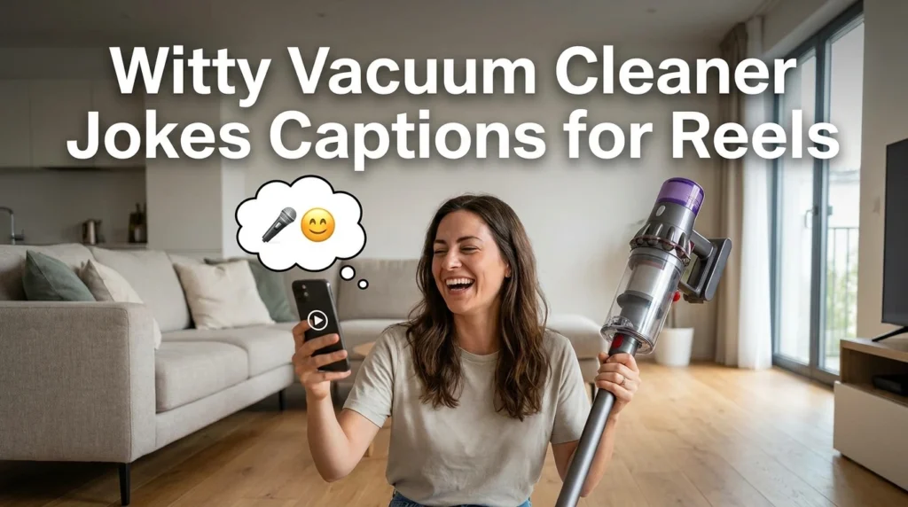 Witty Vacuum Cleaner Jokes Captions for Reels