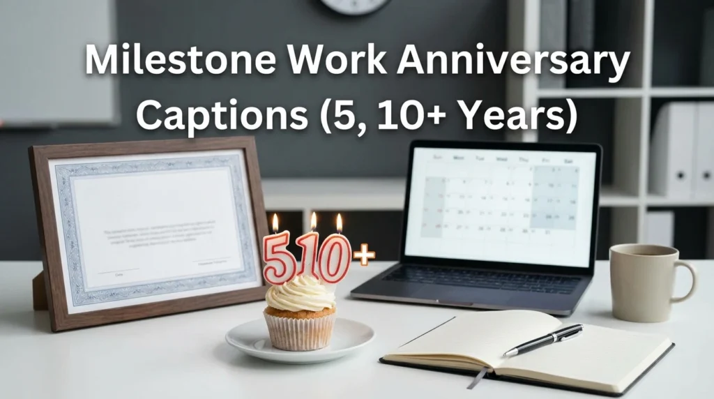 Milestone Work Anniversary Captions (5, 10+ Years)