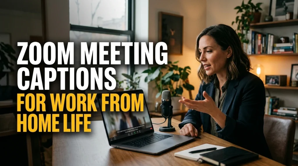 Zoom Meeting Captions For Work From Home Life