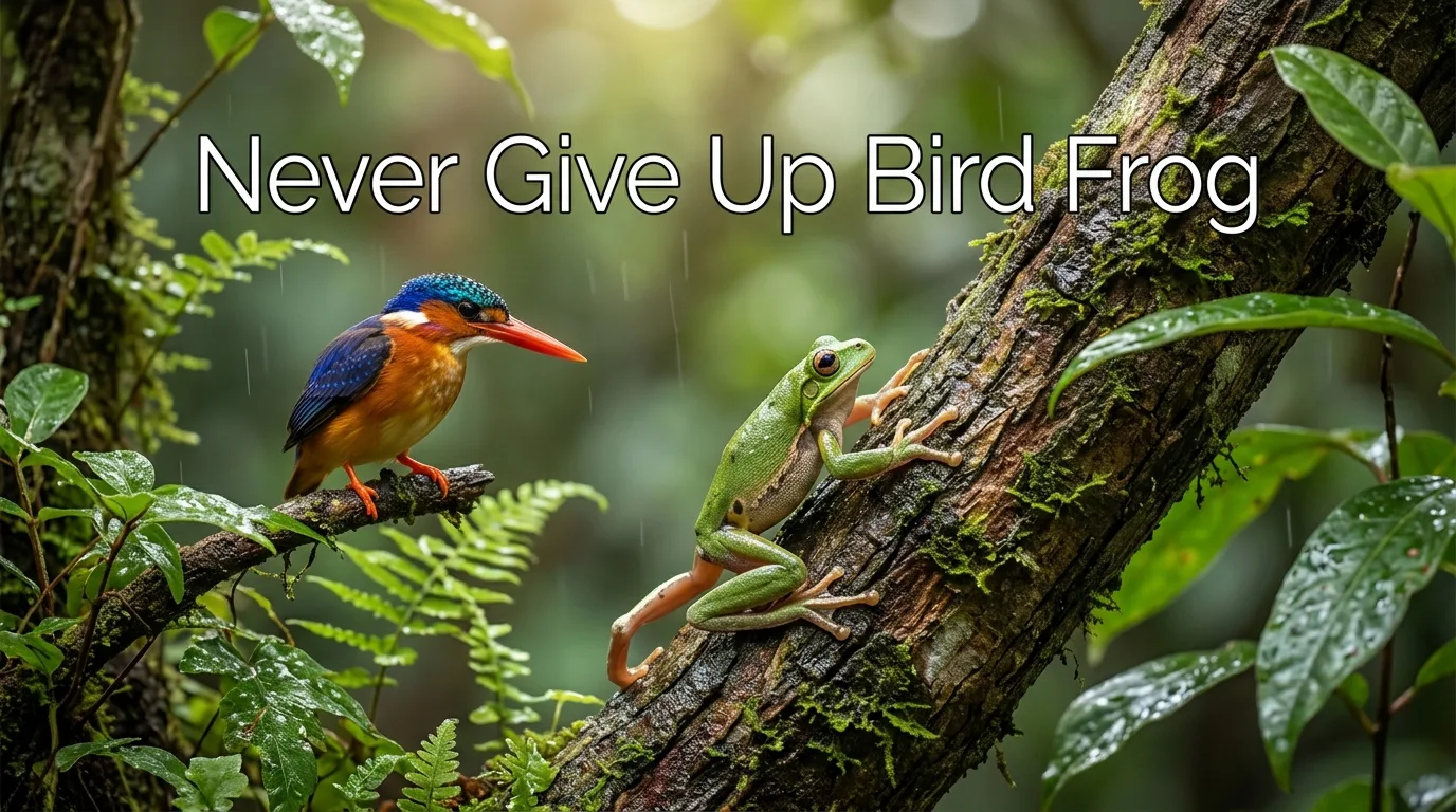 Never Give Up Bird Frog